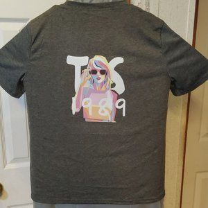 T Swiftie Embroidered Gray Tee Shirt Theme Song (Lavender Haze ,1989) Size M-L